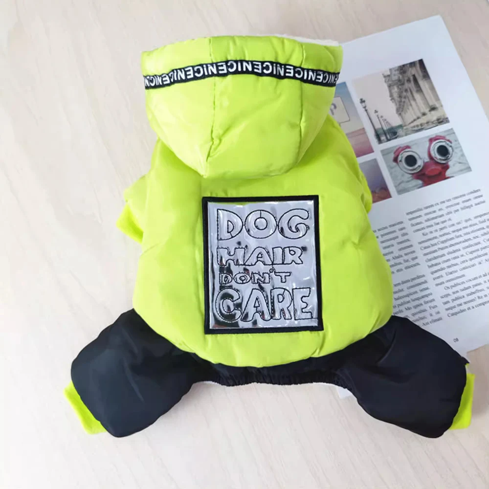 מעיל שלג חורף עבור כלבים קטנים, מעיל חם ומעובה לכלבים, מעיל עמיד ברוח, בגדים לגורי כלבים, מדבקת כסף כללית עבור כלבים