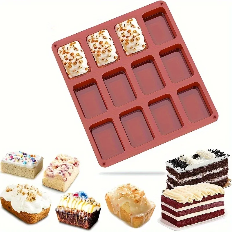 Lot De 2 Mini Moules à Pain En Silicone - Antiadhésifs, Pour Brownies, Cake, Muffins, Cuisson Au Four