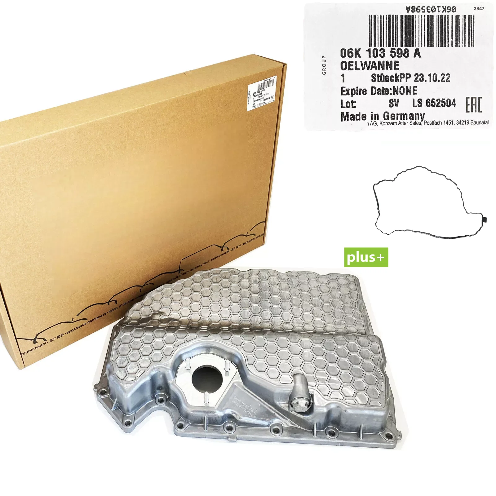 Oil Drain Pan Genuine 06K103598A Lower Oil Pan & Gasket Kit For VW Golf GTI Audi A3 S3 1.8L 2.0L 2015-06K103600R, 06K103600AE