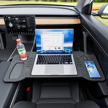 Vassoio per auto per modello 3/modello Y Supporto per vassoio per alimenti e bevande Supporto per laptop Scrivania per volante per auto Strumento per ufficio