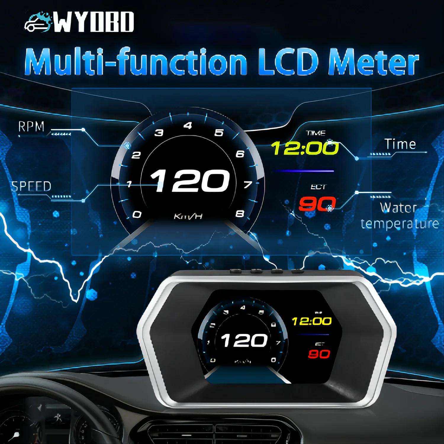 Дисплей на лобовом стекле P17 автоматический дисплей OBD2 + GPS умный Автомобильный