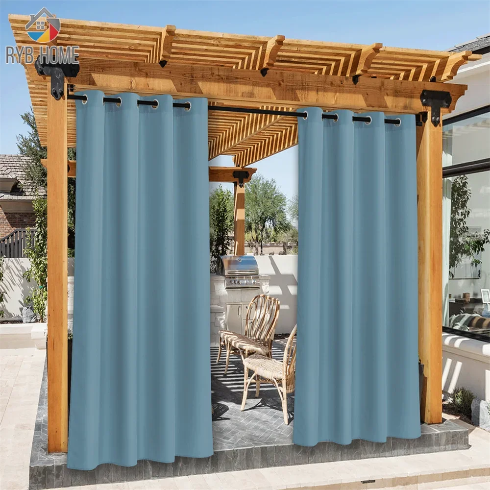 

RYB HOME 1pc Waterproof Outdoor Curtain Panels Blackout Patio Curtains Grommet Sliding Door Foyer Arbor Lanai Custom