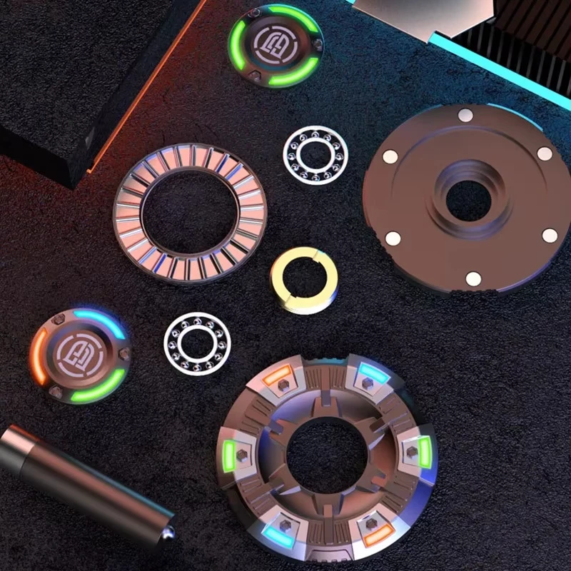 빛나는 자석 푸시 슬라이더 피젯 스피너 금속 핸드 스피너 PPB 사무실 스트레스 해소 장난감 성인 창의력 선물
