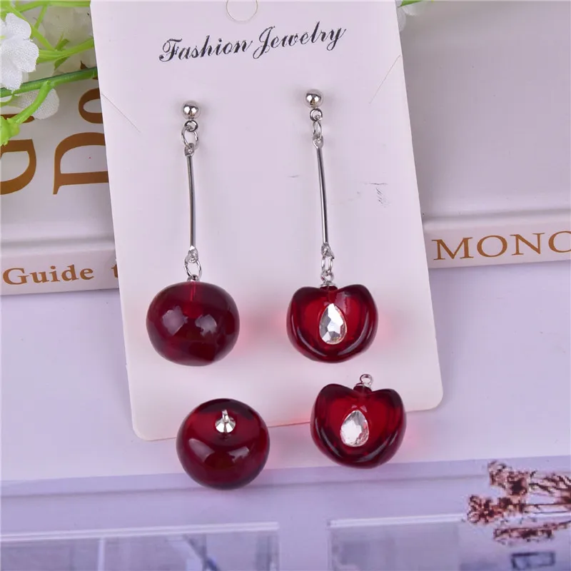 

10pcs 20mm 3D Cherry Fruit Charms Craft Metal Pandent Keychain DIY Jewelry Making Zinc Alloy