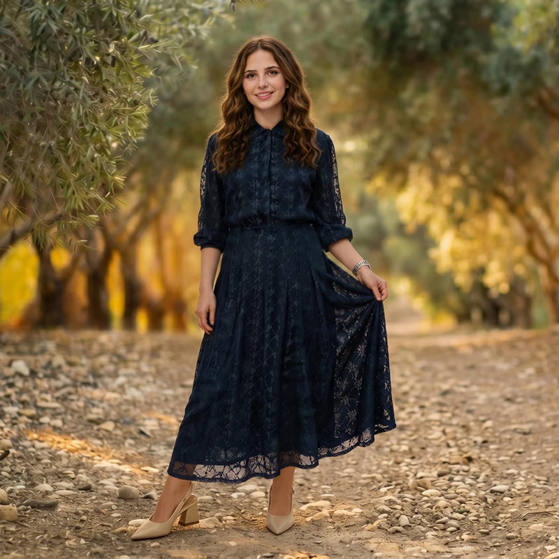 طقم من قطعتين لملابس الشابوس مقاس XS-3XL، قميص بأكمام طويلة وتنورة ماكسي، ملابس رسمية أنيقة للفتيات والسيدات مع بطانة ساتان خارجية شبكية