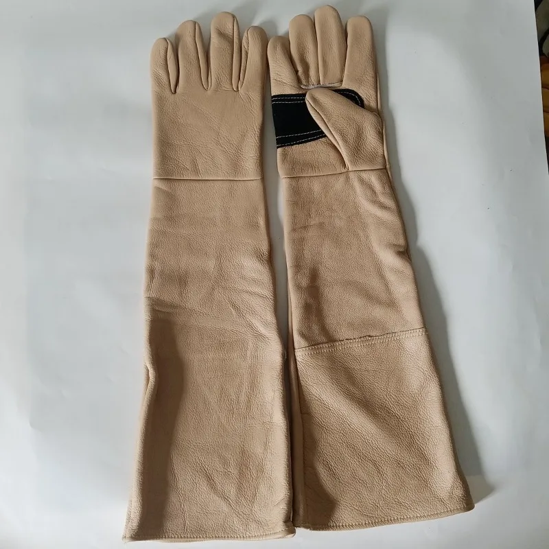 애완동물 방지용 장갑 60cm 소가죽 파충류, 도마뱀, 뱀, 정원용 가시, 고온 용접 작업용