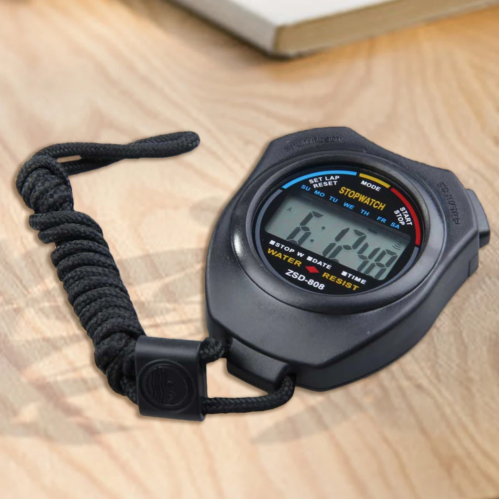 Digital Running Timer Electronic Handheld Sports Stopwatch Multifunctional Lightweight Portable Practical Convenient with Strap