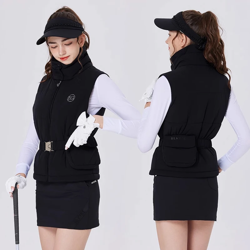 New BG ladies golf jacket autumn winter thicken stand collar warm vest women sports zipper coat fashion casual windbreaker