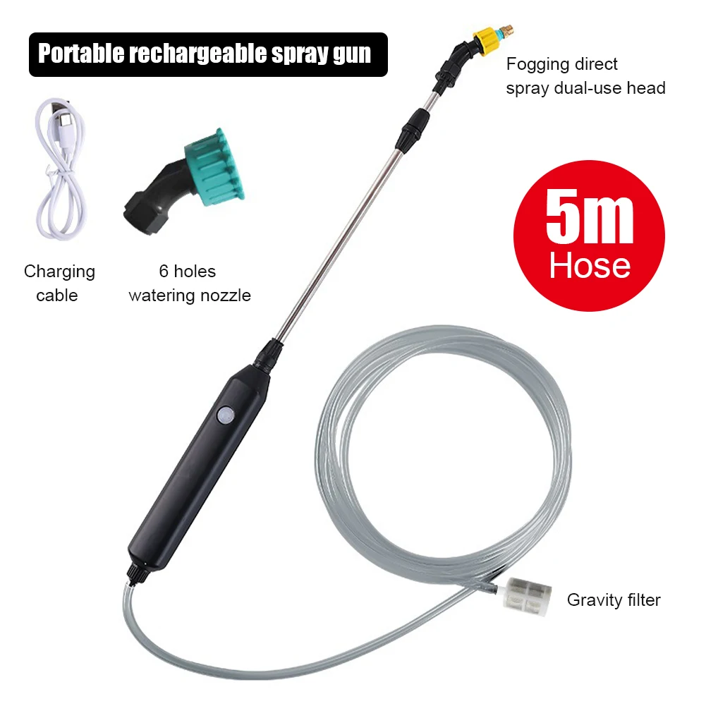 Description Picture 5 of itemNEW Electric spray gun switch mode rechargeable 2/3/5m automatic electric sprayer can extend the garden plant watering spray gun