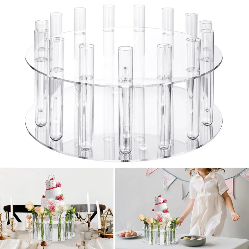 Acrylic Cake Stand for Wedding Party Elegant Acrylic Cake Stand with Floral Centerpiece for Weddings Parties Dessert Displays