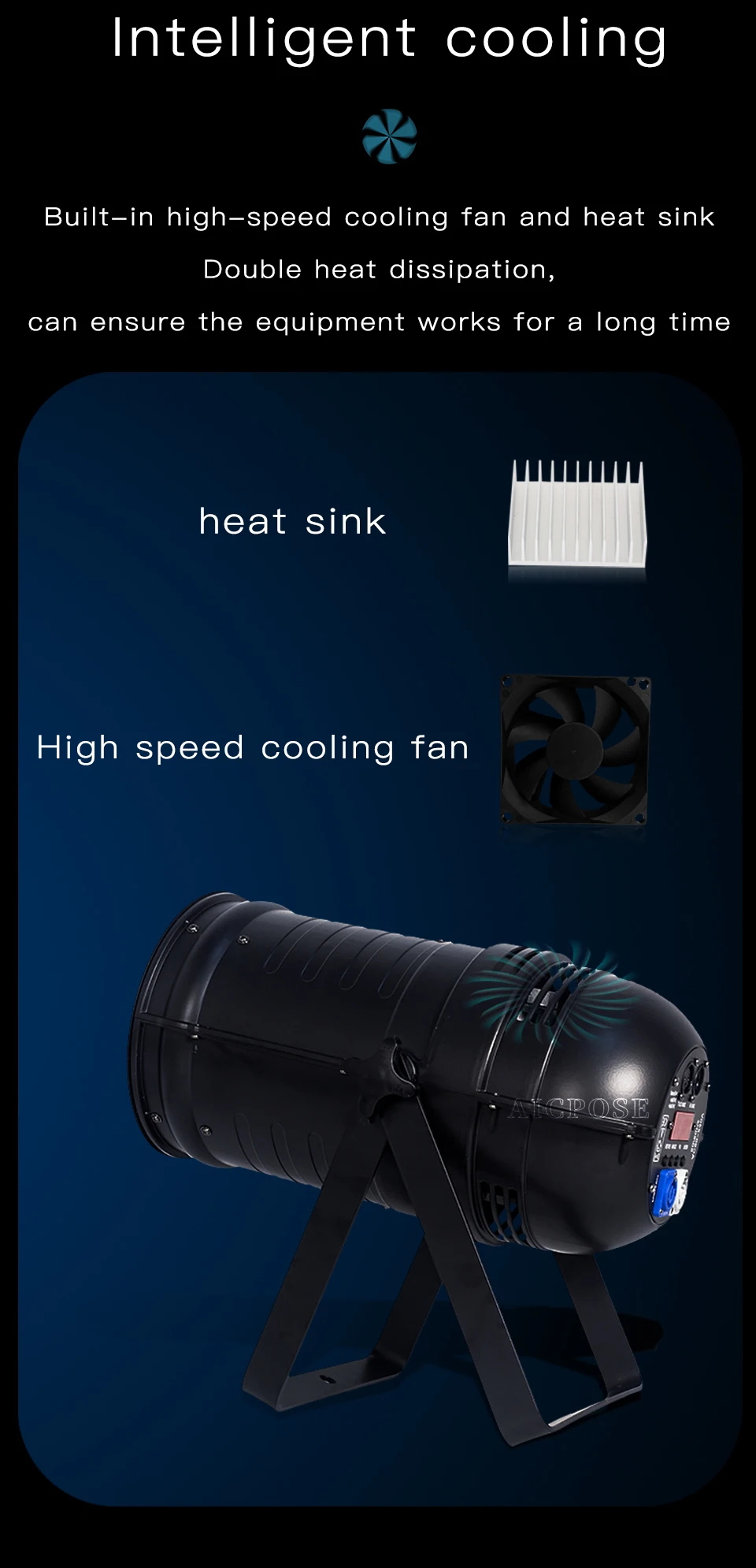 Description Picture 6 of item200W ZoomCOB LED Light New Can Light Linear 5 to 60 Degrees 3200K Warm White Theater Conference Room Flood Light DMX LED Par