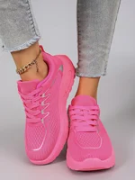 Spring and Autumn New Product Women's Candy Color Simple, Comfortable, Breathable, Wear resistant Lace up Sports Shoes 2