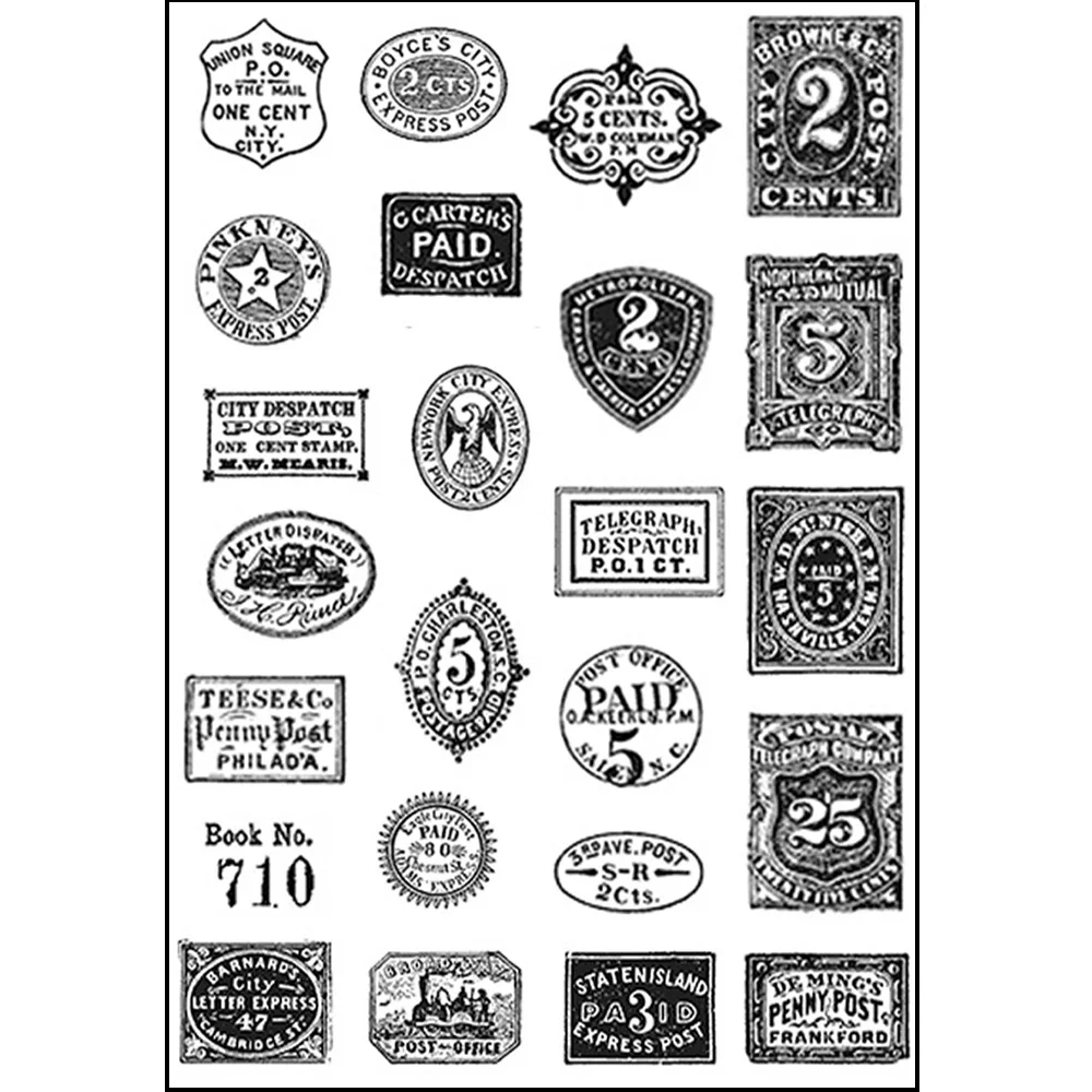 Vintage Totem Digit Label Transparent Stamps for Card Making