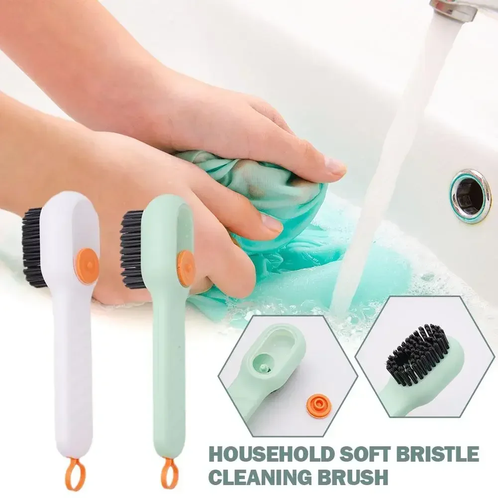 1/2pcs Shoes Brush Automatic Liquid Discharge Multifunction Press Out Shoes Cleaner Soft Bristles Clothes Brushes Cleaning Tool