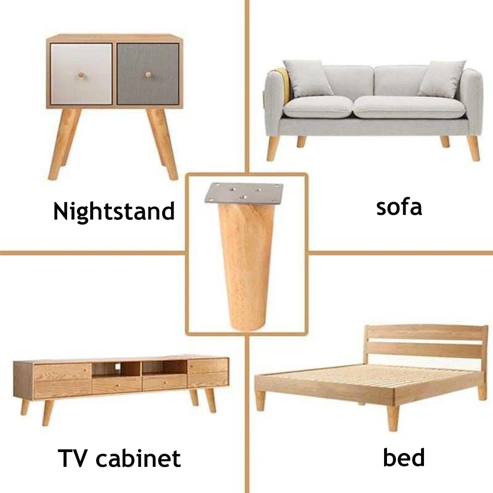 4db tömör faipari Bútor legs Kávé Plató Láb Fa- szekrény legs számára Kicserélés Megmunkalás Vásárú Vízmeder Háromüléses kanapé fotel legs 6-60cm