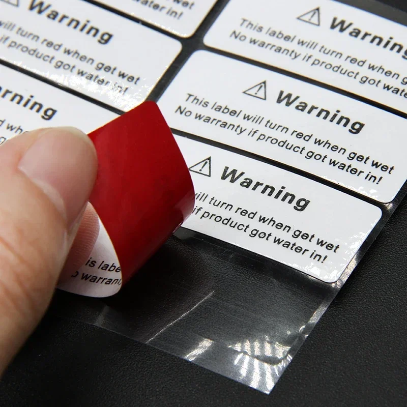 Water Sensitive Sticker Turn Red When Got Wet Warranty Void Security Warning Label for Repair Guanantee