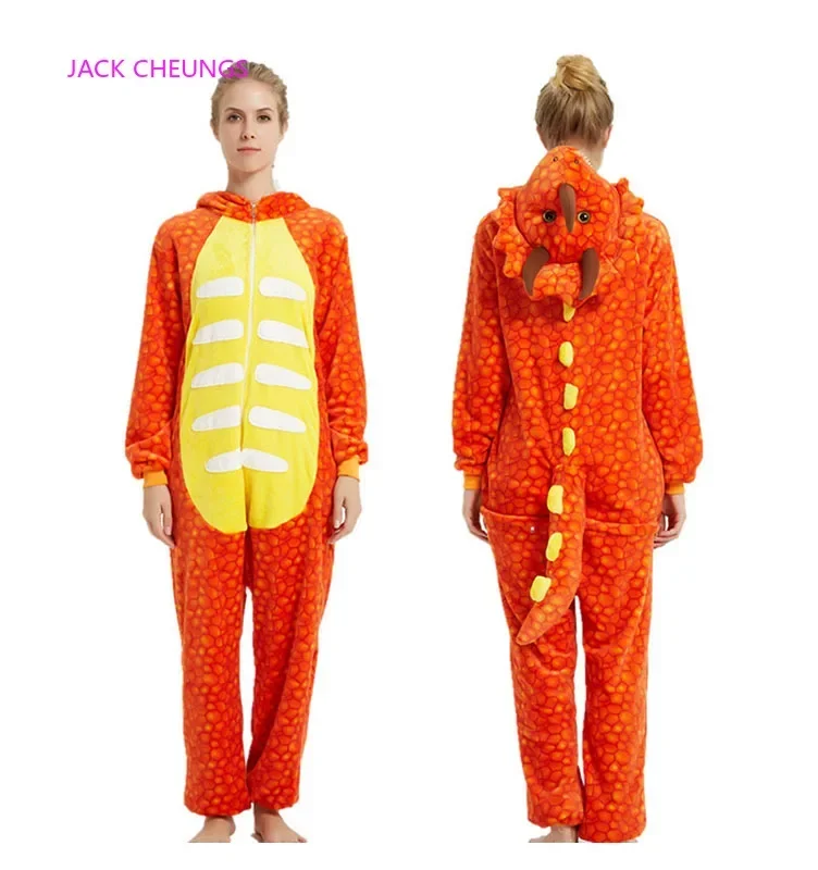 Cartoon Animal Onesie Pajamas Flannel Cosplay Dinosaur The Lion King Pyjamas Kigurumi Pijama