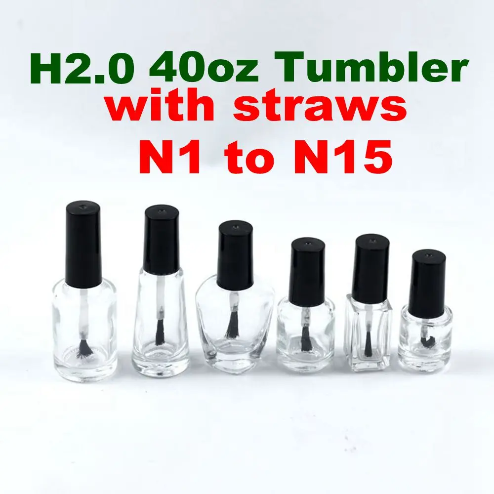 

clear glass cap nail polish bottles round empty 40oz Mug Tumbler with Handle H2.0 N1 to N15