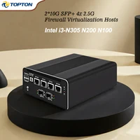 Topton 2*10G SFP+ Intel i3-N305 N200 N100 Mini PC Firewall Virtualization Hosts 4x i226-V 2.5G RJ45 LAN DDR5 NVMe Proxmox ESXi 1
