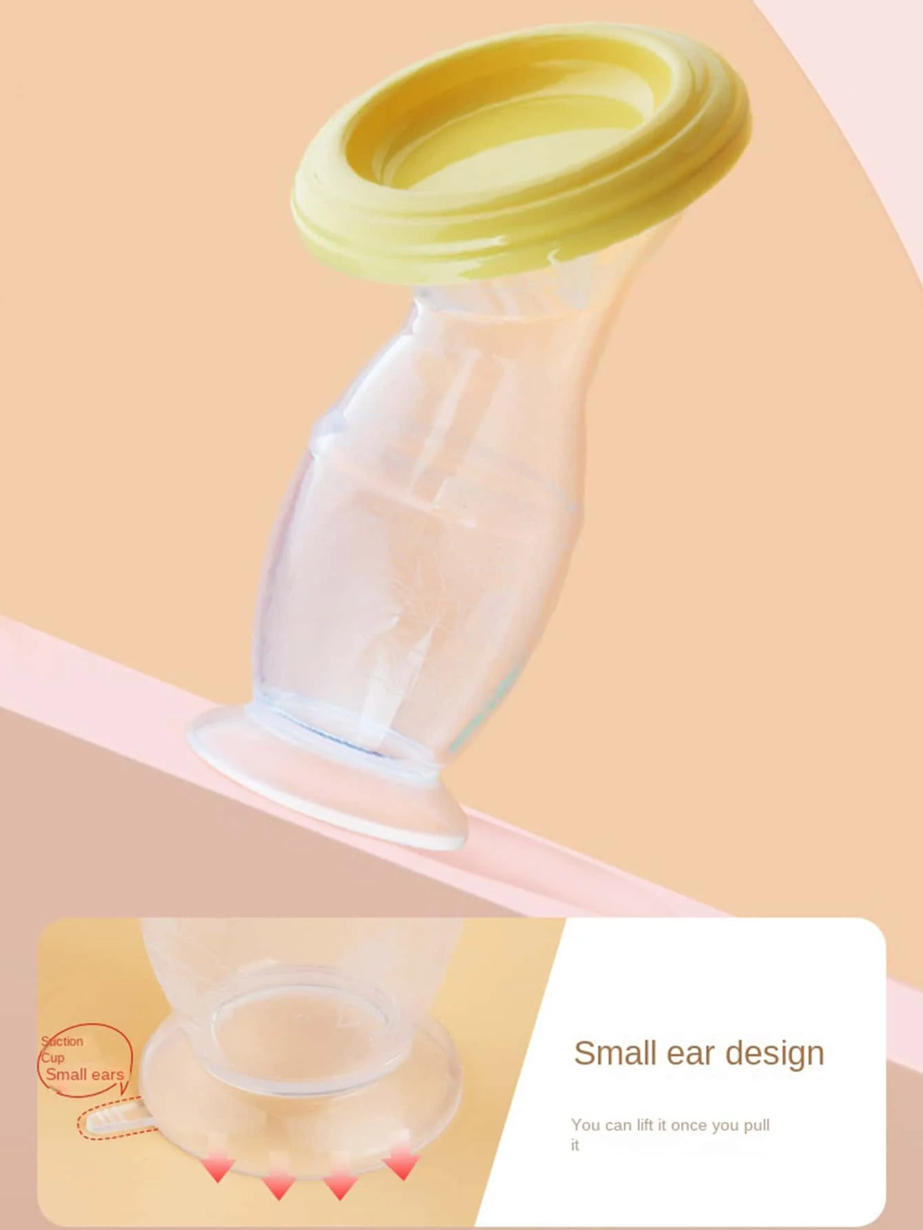 1pc Portable Manual Breast Pump Milk Collector With Suction Cup Base
