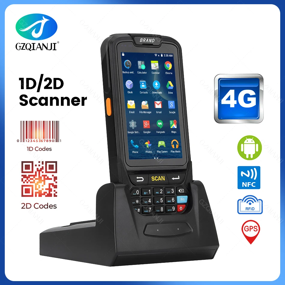 PDA Barcode scanner 1D 2D Bluetooth Android Handheld Terminal Robuste