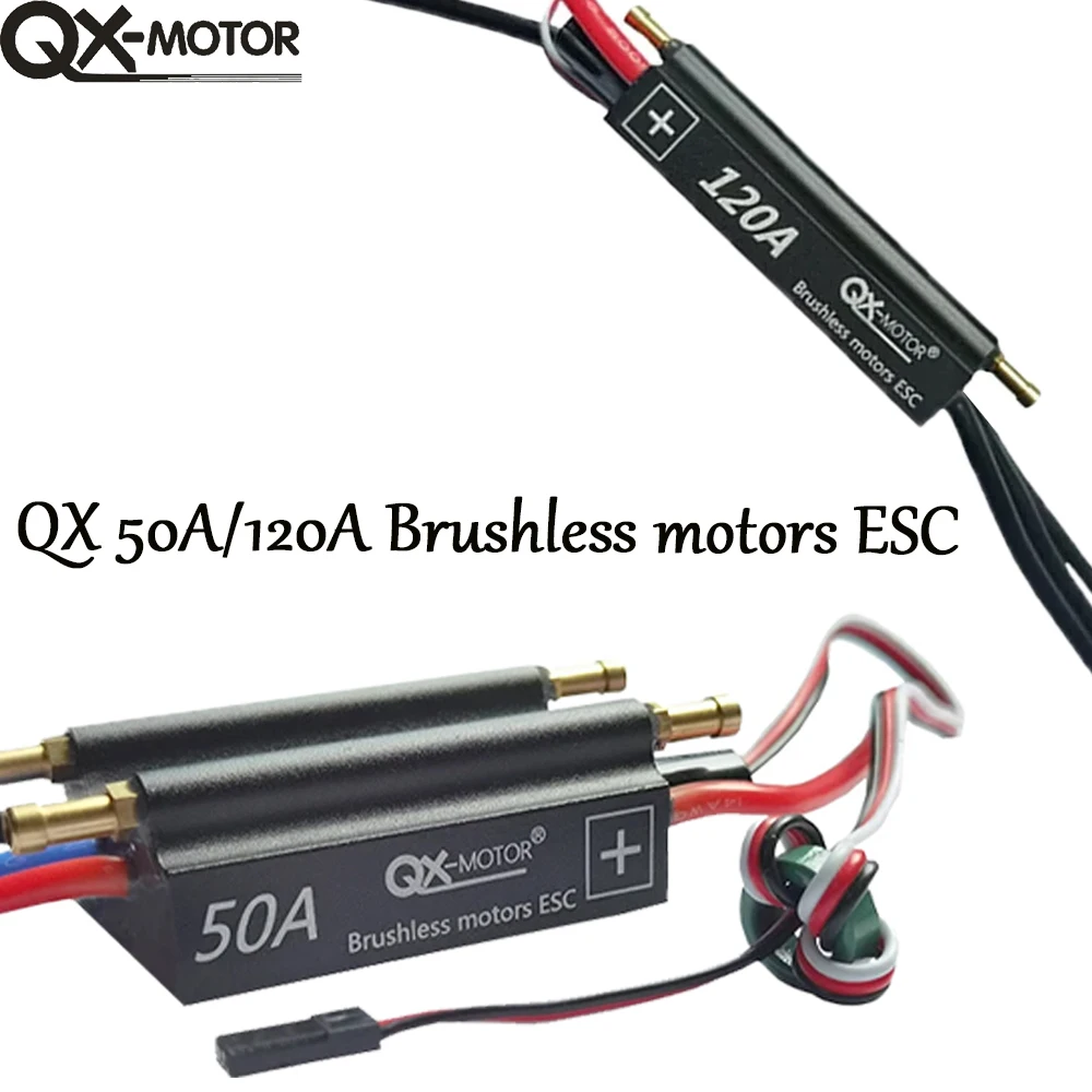 RC 보트 선박용 방수 브러시리스 ESC, QX 모터 50A 120A 속도 컨트롤러, BEC 5.5V/5A 수냉 시스템, 2-6S