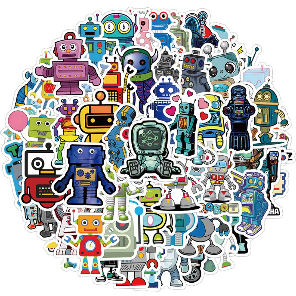 10/50Pcs Cartoon Robot Stickers for Personality Cute Child Sticker DIY  Skateboard Luggage Sticker Wholesale - AliExpress