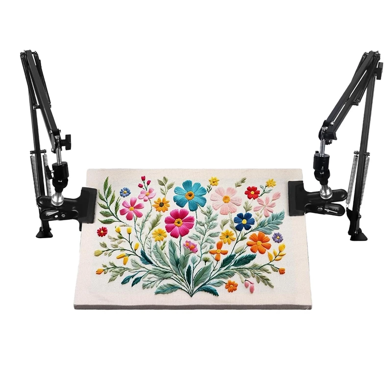 Adjustable Embroidery Hoop Holder Rotating Hoop Holder Folding Embroidery Hoop Needle Art Frame And Phone 2Pc