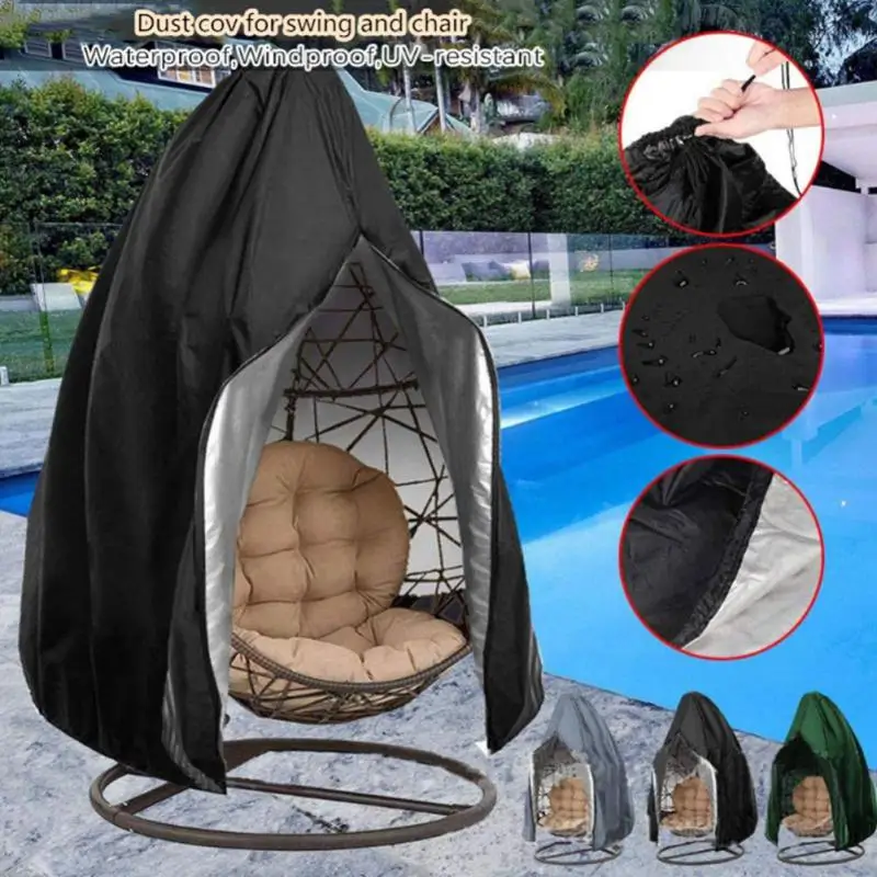 Patio Chair Cover Waterproof Dustproof Swing Chair Covers Egg Shaped Hanging Dust Cover Protector Outdoor Garden Furniture