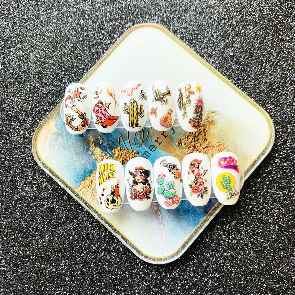 TSC series TSC-550 3D cartoon Cowboy girl Nail art Nail sticker decoration tool Sliders For Decals