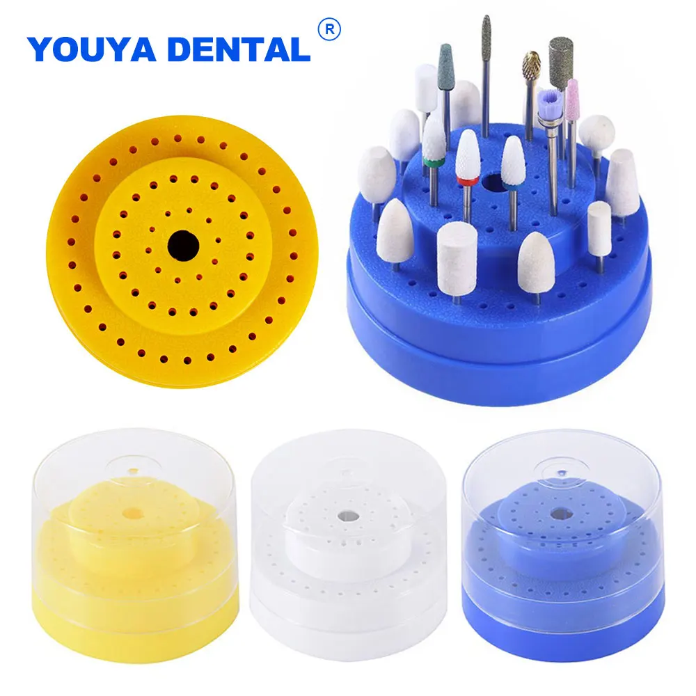 1 Pz 60 Fori Frese Diamantate Stand Fresa Holder Block Case Disinfezione Box Drill Placement Case Strumenti Di Odontoiatria Strumento Di Laboratorio