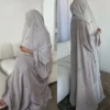 Abaya en mousseline de soie pour femmes, Kimono ouvert, Robe de Turquie, Eid Ramadan, Kaftan, Cardigan musulman, Manteau, Islam Vêtements, Robe arabe Jalabiya, Noir