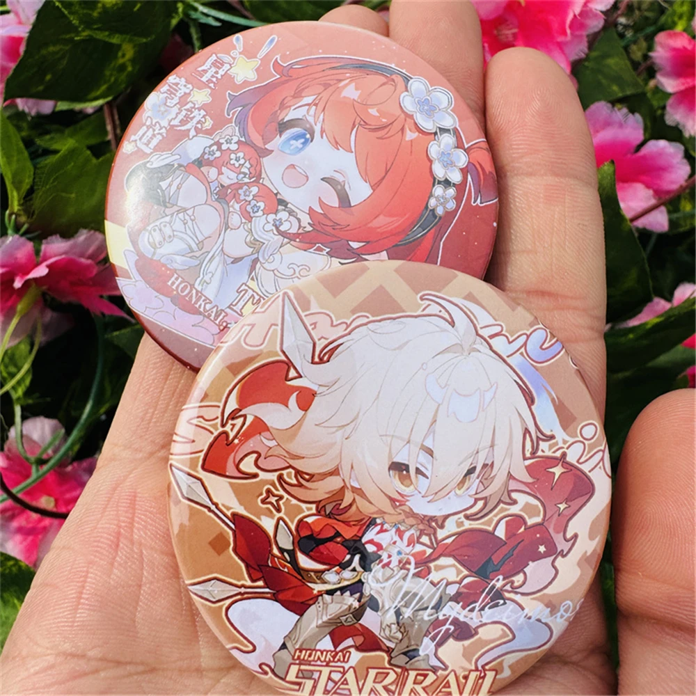 58mm Honkai: Star Rail Tingyun Mydei Aventurine Tribios Anime Game Cosplay COSTUME Badge Pin SPTE Tinplate Brooch Prop Xmas Gift