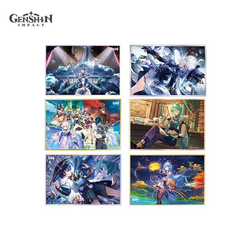 

Original Genshin Impact Theme Series Collection Cards Games Venti Zhongli Raiden Shogun Nahida Cosplay Props Shikishi Board