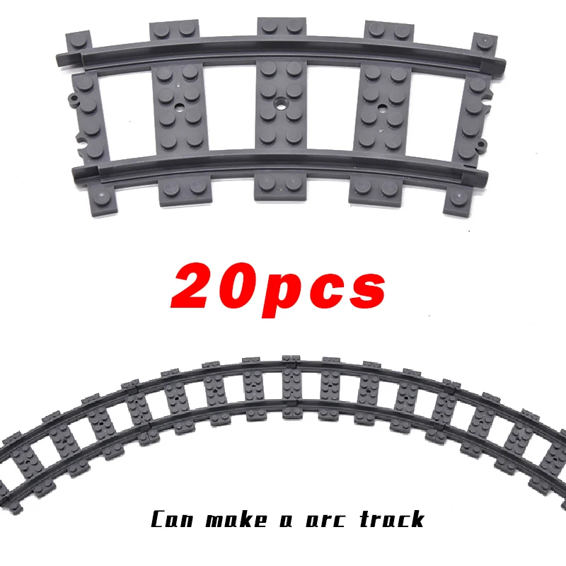 City Trains Flexible Switch Railway Tracks Rails Crossing Forked Straight Curved Building Block Bricks Toys Compatible with 7996 wood blocks for crafts Blocks