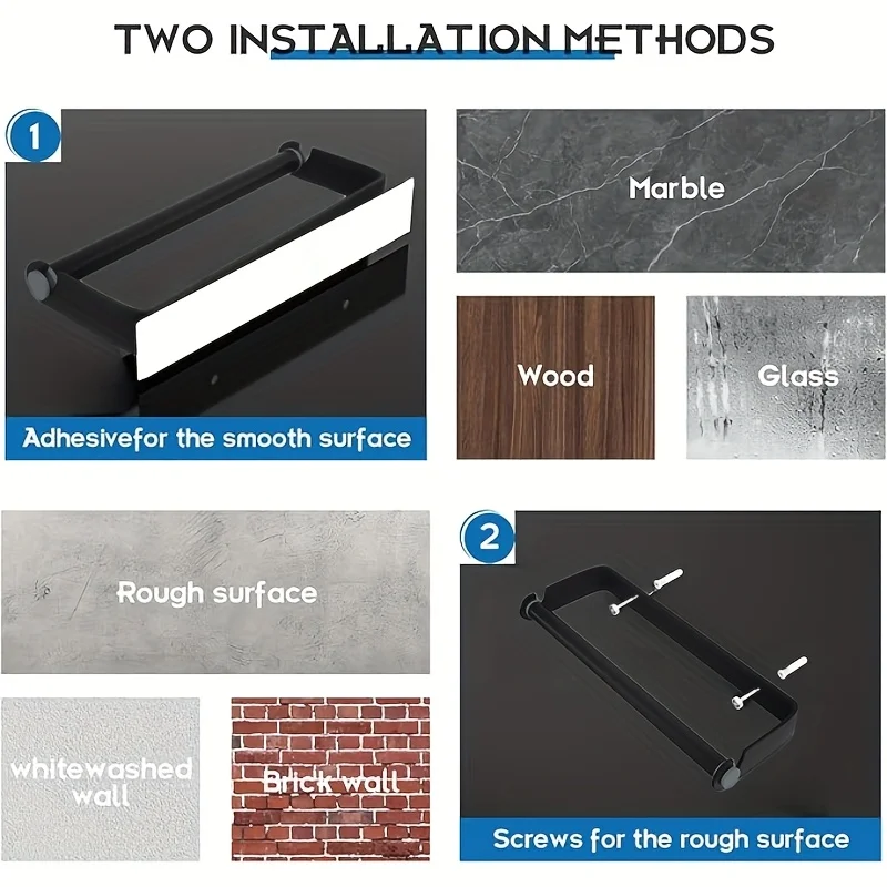 Kitchen Paper Towel Holder No-Drill Wall Mount Paper Towel Holders Dishcloth Rack Plastic Wrap and Cloth Storage Hanging 5