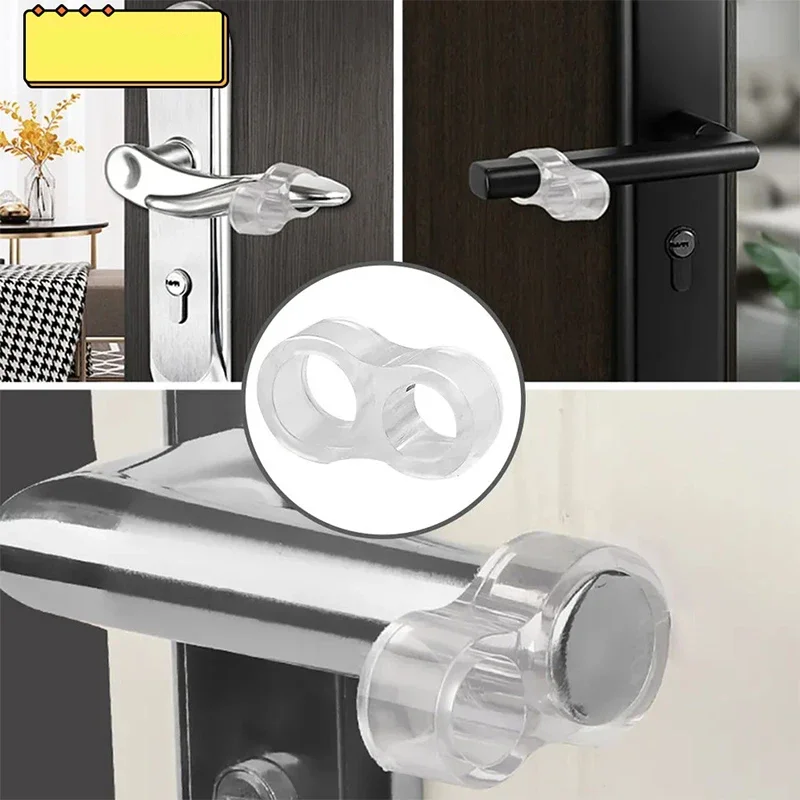Silicone Door Stopper Wall Protector Door Handle Transparent Bumper Anti Crash Cover Pads Doorknob Protected Shockproof O Rings
