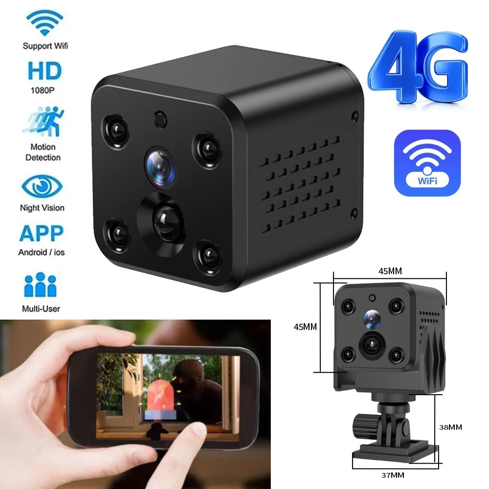 Беспроводная Wi-Fi мини-камера безопасности IP CCTV портативная Скрытая 4 МП Full HD Беспроводная Wi-Fi умная домашняя аккумуляторная камера