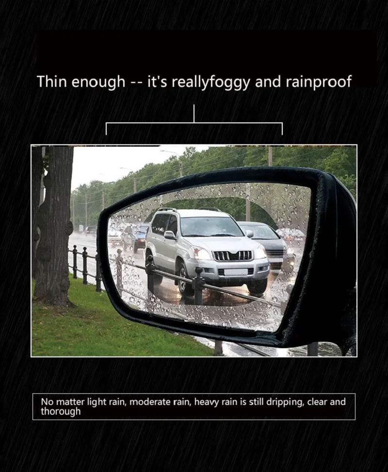 Automotive General Rearview Mirror Rainproof Coating Coating Reflector Anti-fog Nanofilm Hydrophobic Mirror 2PCS/Set