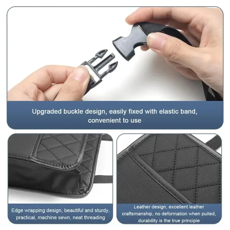 Car Multifunctional Storage Box Folding Leather Storage Bag Car Seat Back Bag