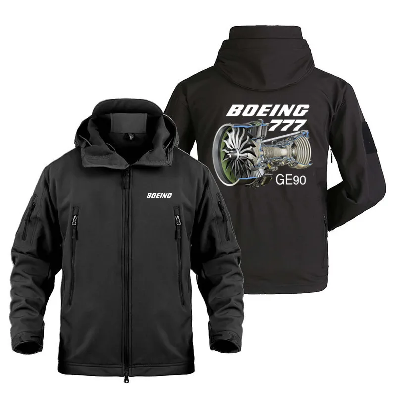 

Tops 2023 Fleece Warm Windproof Waterproof SoftShell Man Coat Jacket Military Outdoor Boeing 777 & GE90 Engine Jackets for Men