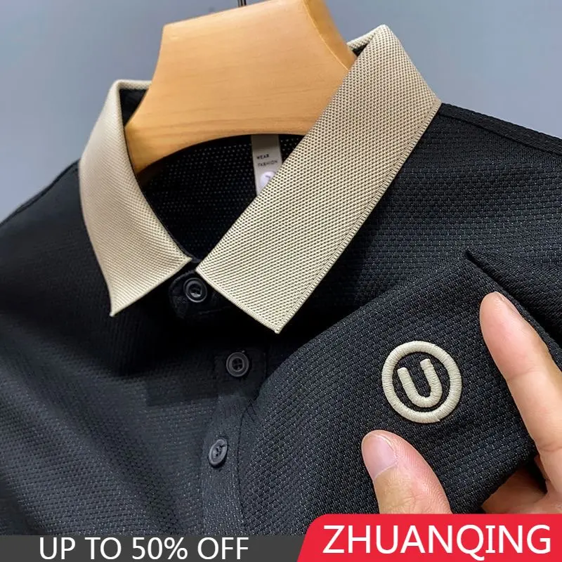 

Embroidery Polo Shirts Short Sleeved 2023 Summer Korea Fashion Handsome Men Clothing Trend Lapel T-Shirts Camisas De Hombre Ropa