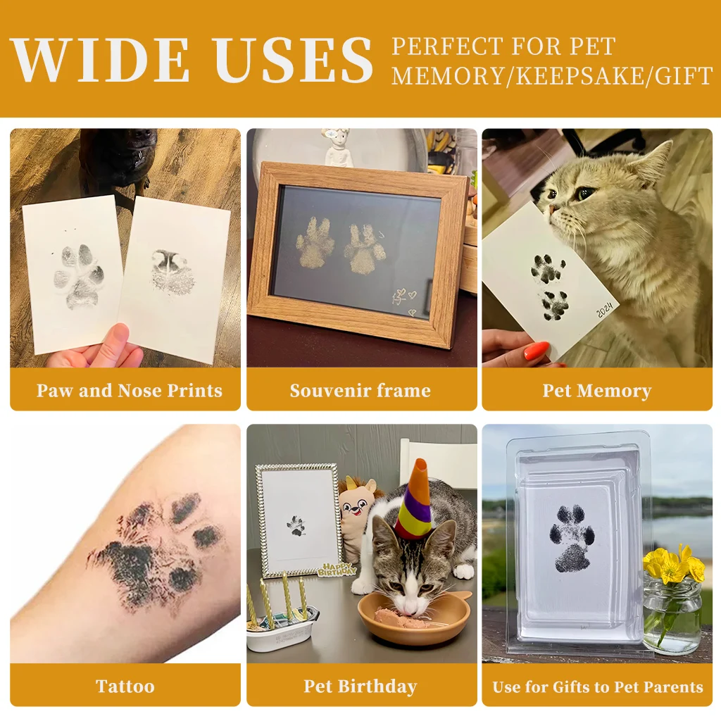 Pet Cat Dog Paw Print Ink Kit Pad Safe Non-toxic Baby Footprints Newborn Shower Handprint Easy Diy Clean Touch Inkless Souvenir
