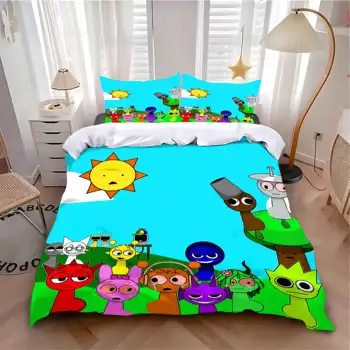 S-Sprunkis Duvet Cover Pillowcase Bedding Set Adult Boy Girl Bedroom Decoration Children Gift Single Double Large Size 1