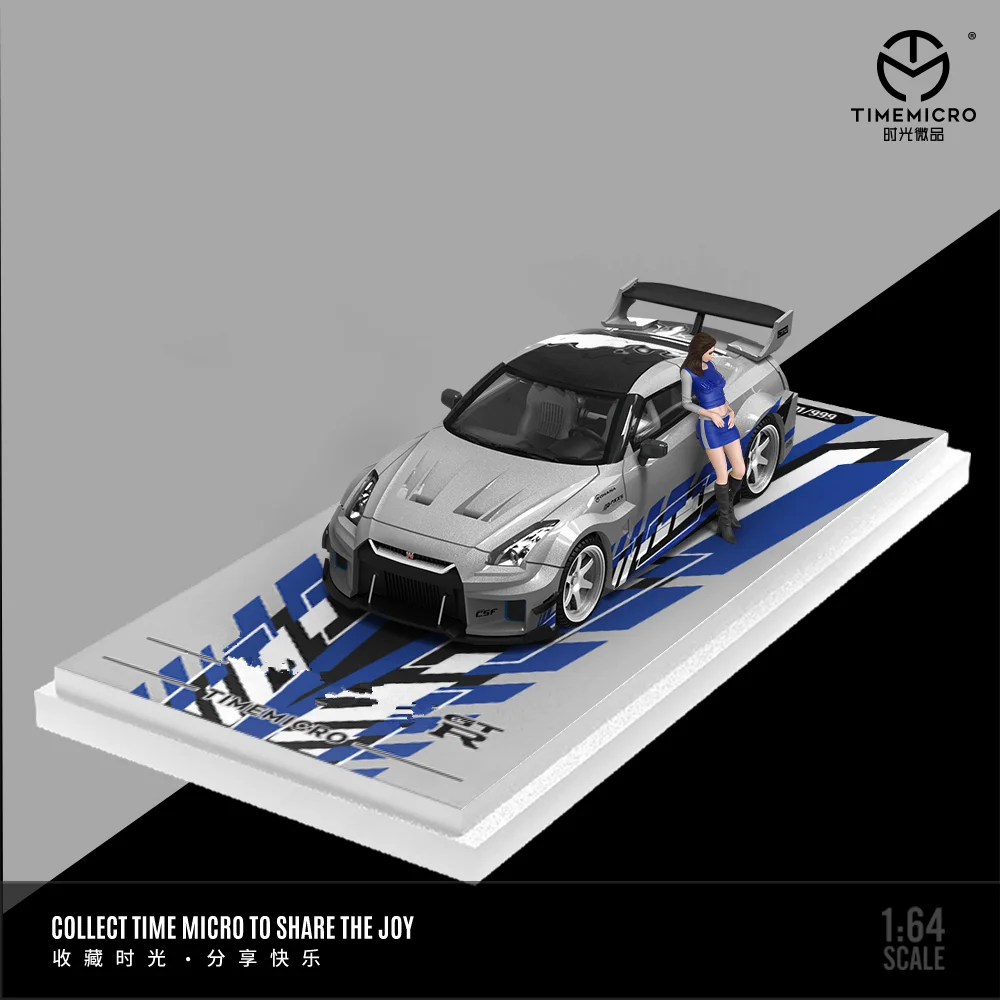 TIME MICRO 1:64 H300 And GTR35 Silver blue Painting Alloy