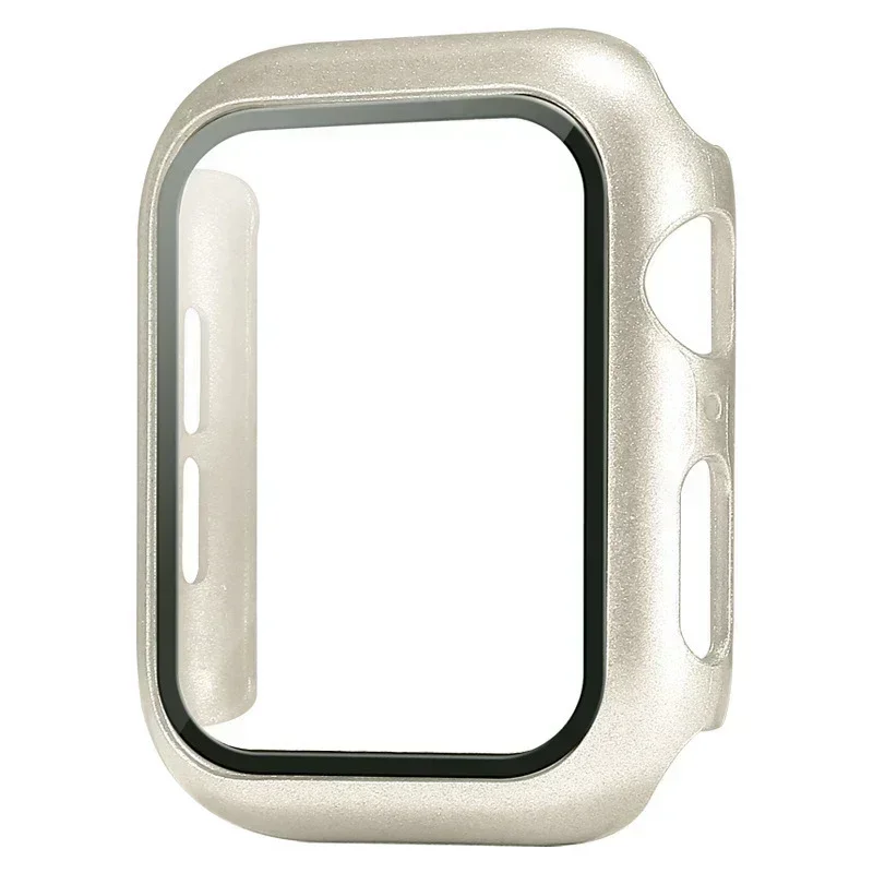 Enhanced Tempered Glass Apple Watch Screen Protector Case - Matte Hard PC Bumper Cover