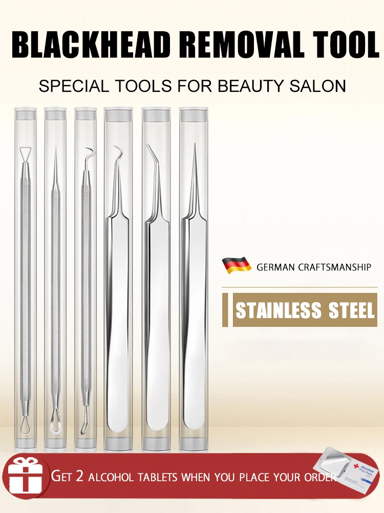 13PCSGermanAcneClipsCellPimplesBlackheadClipTweezersBeautySalonSpecialScraping
