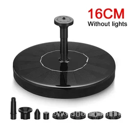 Solar-Powered 7-Color LED Rotating Fountain Light with 6 Nozzle Water Pump for Outdoor Bird Bath and Garden (16CM No lights)