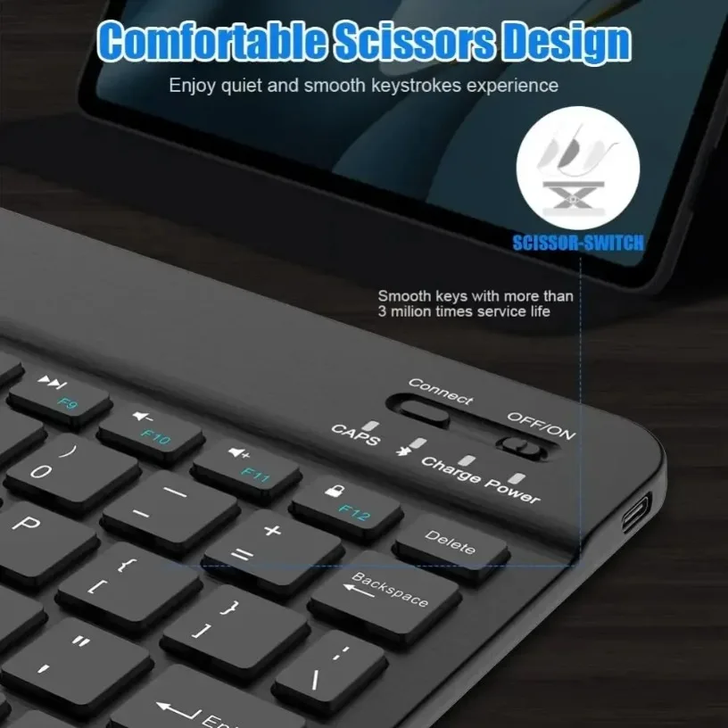 Keyboard and Mouse Kit 10 inch Bluetooth for tablet ipad Xiaomi Samsung Huawei Lenovo For Android ios Windows
