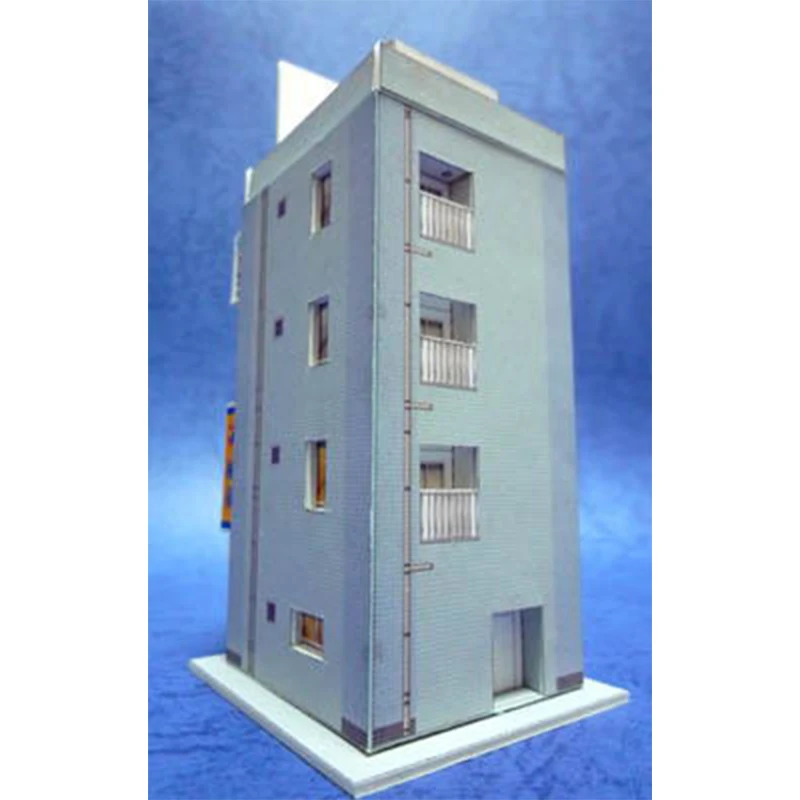 1:150 N-Scale Japanese Building Diorama 3D Paper Model Scene DIY Handmade Ornaments Ushii Hotel and Kindergarten